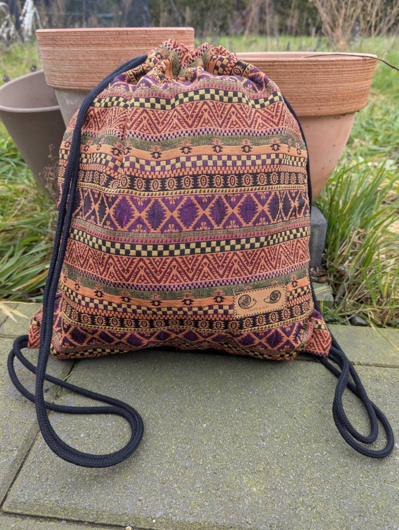 Turnbeutel Rucksack Sportbeutel Mit Innentasche Farbenfroh von TrudeundBert