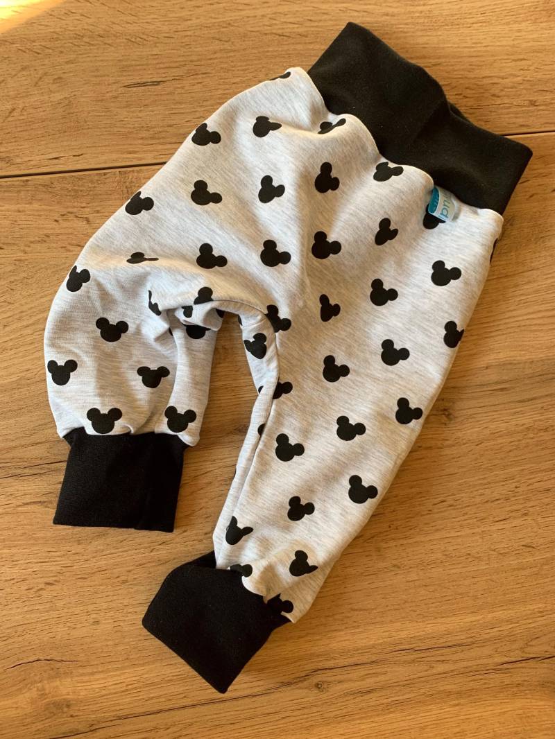 Handmade Pumphose Gr. 62 Sommersweat Mäuse Grau Schwarz Neu von TrudinellaDesigns