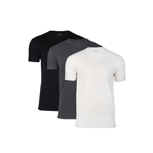 True Classic Herren T-Shirt mit Rundhalsausschnitt und kurzen Ärmeln, 3er-Pack - Holzkohlefarben, Weiß, Schwarz, 3XL von True Classic