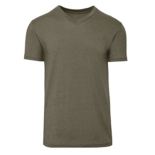 True Classic Herren-T-Shirt mit V-Ausschnitt, hochwertig, enganliegend, weich, Militärgrün (Heather Military Green), Klein von True Classic