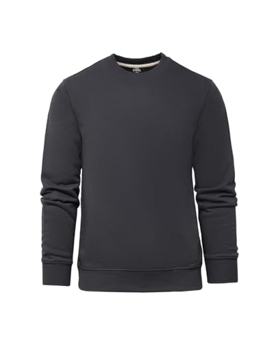 True Classic Sweatshirt aus Fleece mit Rundhalsausschnitt und French Terry, Carbon, Small von True Classic