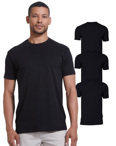 True Classic Herren T-Shirt mit Rundhalsausschnitt und kurzen Ärmeln, 3er-Pack - Schwarz, 2XL von True Classic