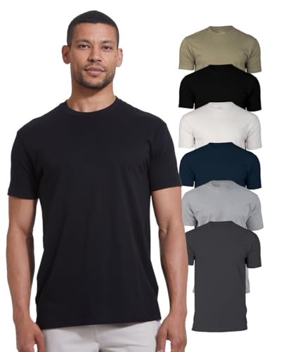 True Classic Herren T-Shirt mit Rundhalsausschnitt und kurzen Ärmeln, 6er-Pack - Staple, M von True Classic