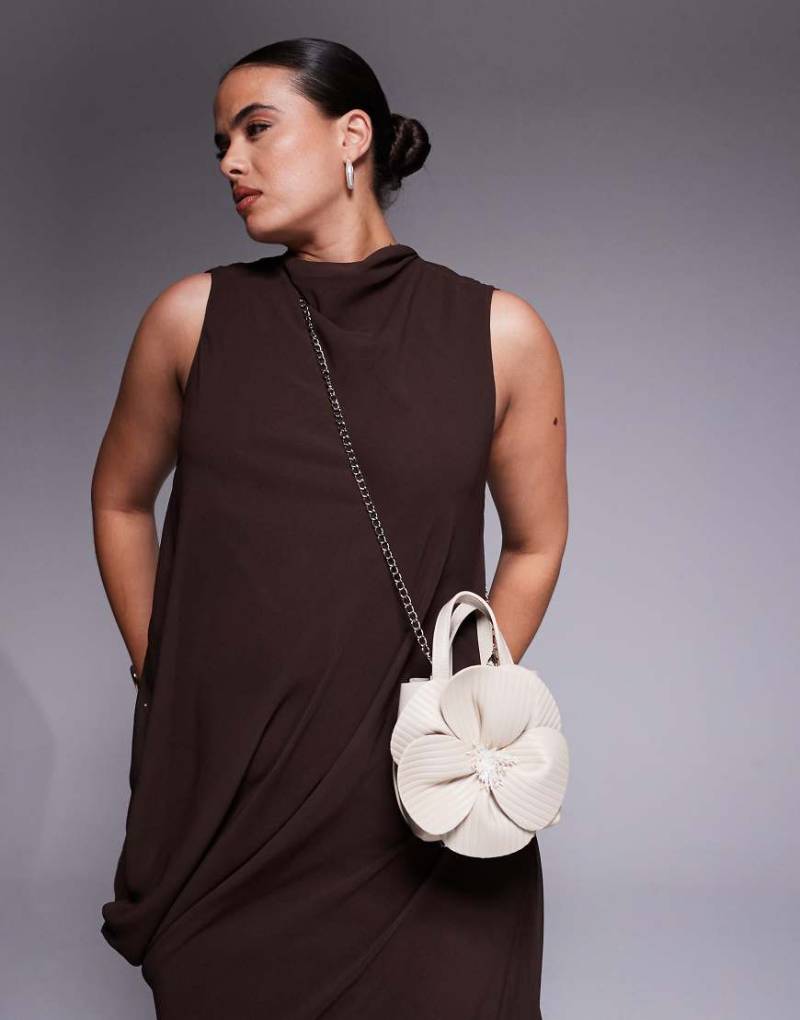 True Decadence - Blumen-Clutch in Creme-Goldfarben von True Decadence