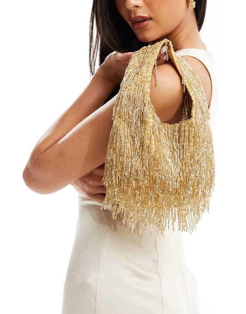 True Decadence - Kleine Handtasche in Goldoptik mit Verzierung-Goldfarben von True Decadence