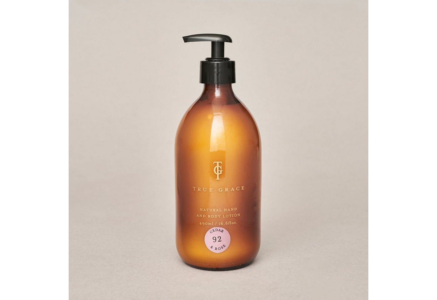 True Grace Bodylotion Burlington Cedar and Rose - Natural Hand and Body Lotion, 490ml, Verwöhnt und pflegt von True Grace