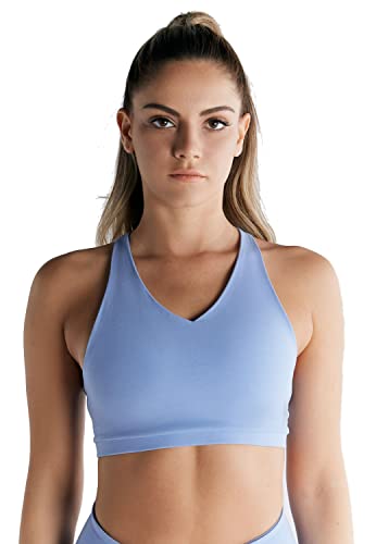 True North Damen Sport BH Bio-Baumwolle Gepolsterte Bustier T1232 (L, Grapemist) von True North