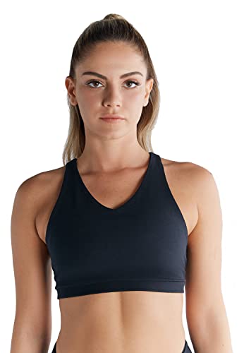 True North Damen Sport BH Bio-Baumwolle Gepolsterte Bustier T1232 (XL, Schwarz) von True North