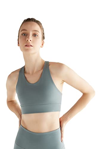 True North Damen Yoga Top aus Bio-Baumwolle Sport BH (Hellgrau, XL) von True North