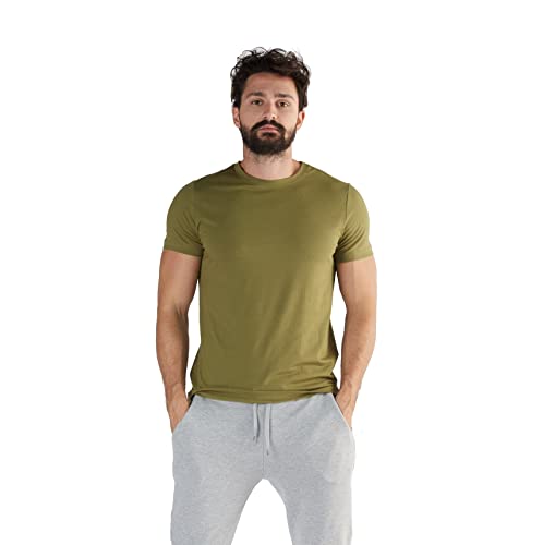 True North Herren Kurzarmshirt T-Shirt Bio-Baumwolle 2100- (Oliv, L) von True North