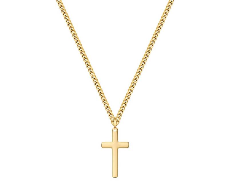 True Rebels Edelstahlkette Kreuz gelbgold von True Rebels