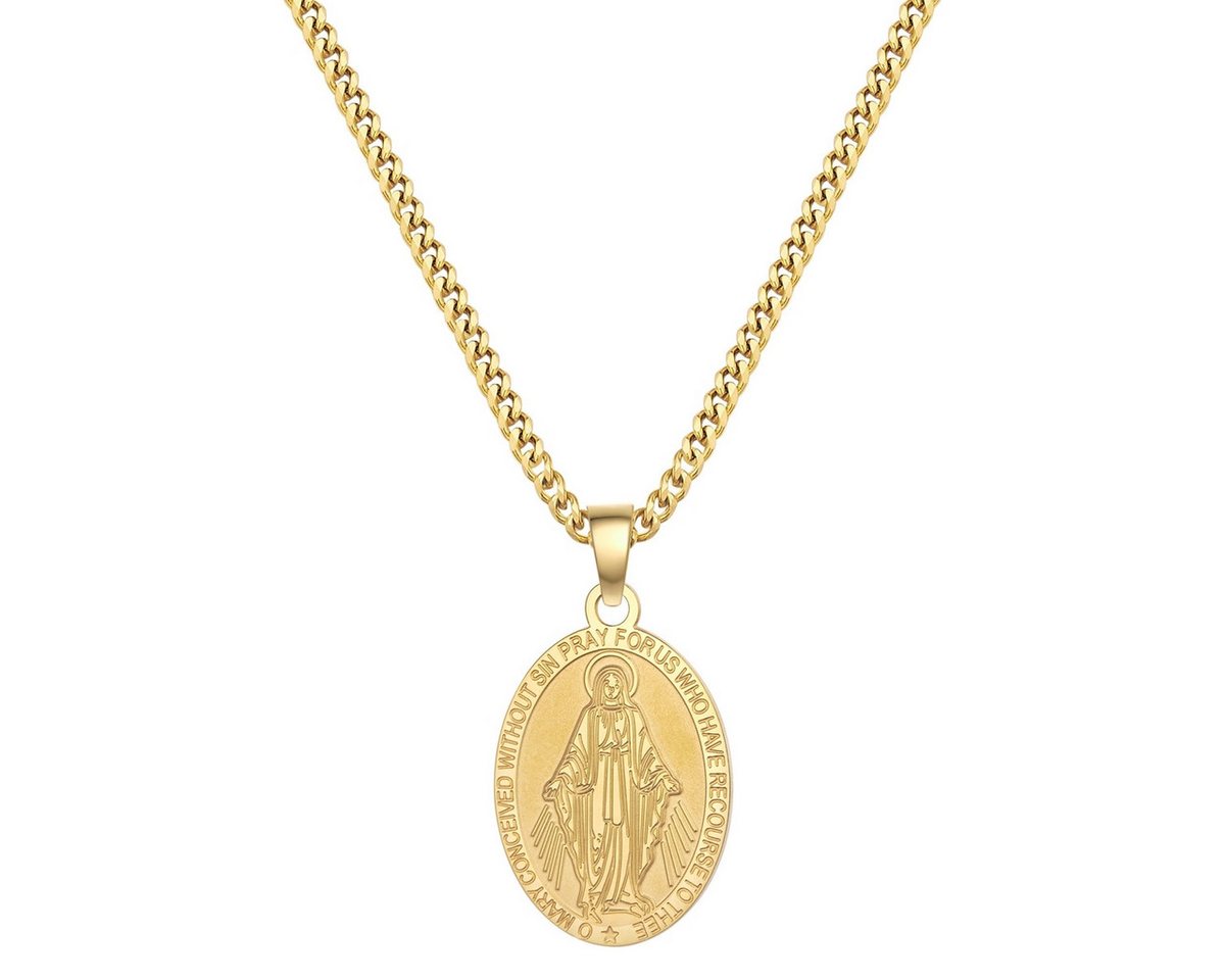 True Rebels Edelstahlkette Wundertätige Medaille gelbgold von True Rebels