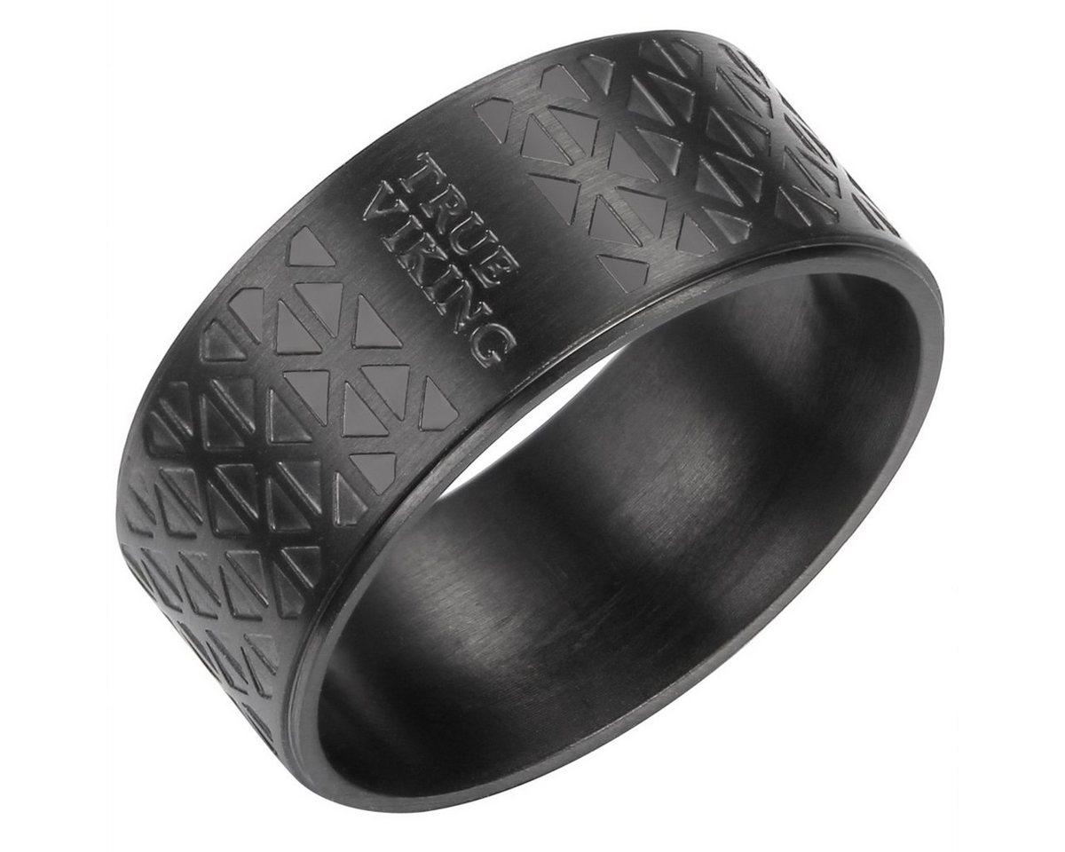 True Rebels Fingerring Bandring aus Edelstahl, in schwarz, für Männer von True Rebels