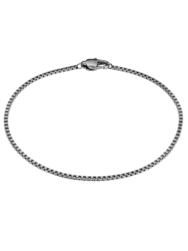 True Rebels Herren Armband aus Edelstahl gunmetal Edelstahlarmband von True Rebels