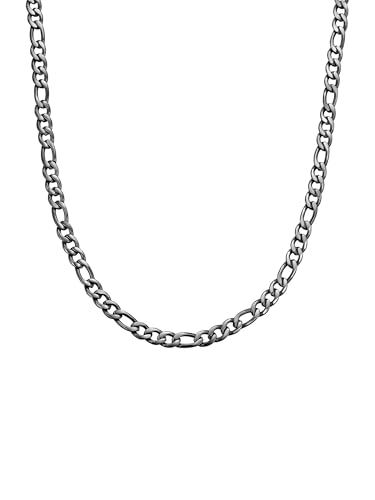 True Rebels Herren Kette aus Edelstahl gunmetal Figarokette True Rebels Herren Kette aus Edelstahl gunmetal Figarokette von True Rebels