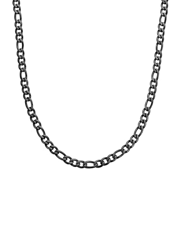 True Rebels Herren Kette aus Edelstahl schwarz Figarokette True Rebels Herren Kette aus Edelstahl schwarz Figarokette von True Rebels