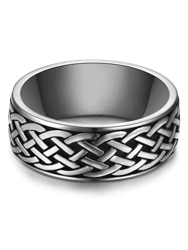 True Rebels Herren Ring aus Edelstahl silber/schwarz Bandring von True Rebels