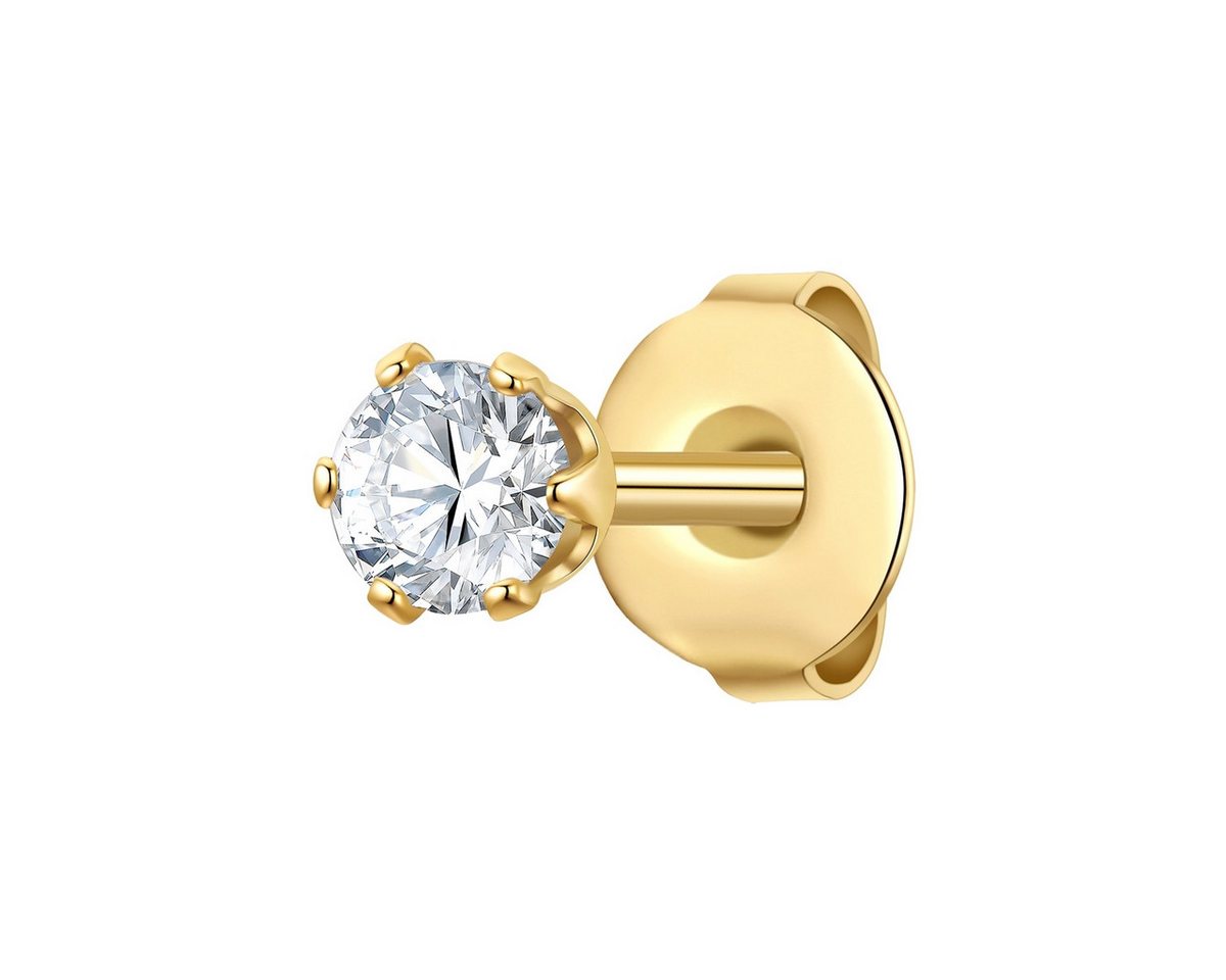 True Rebels Single-Ohrstecker gelbgold, mit Zirkonia von True Rebels