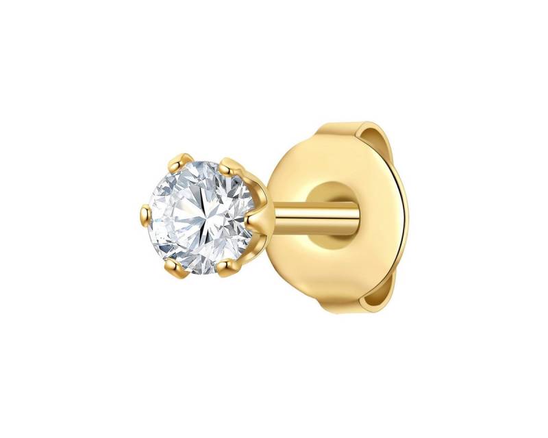 True Rebels Single-Ohrstecker gelbgold, mit Zirkonia von True Rebels