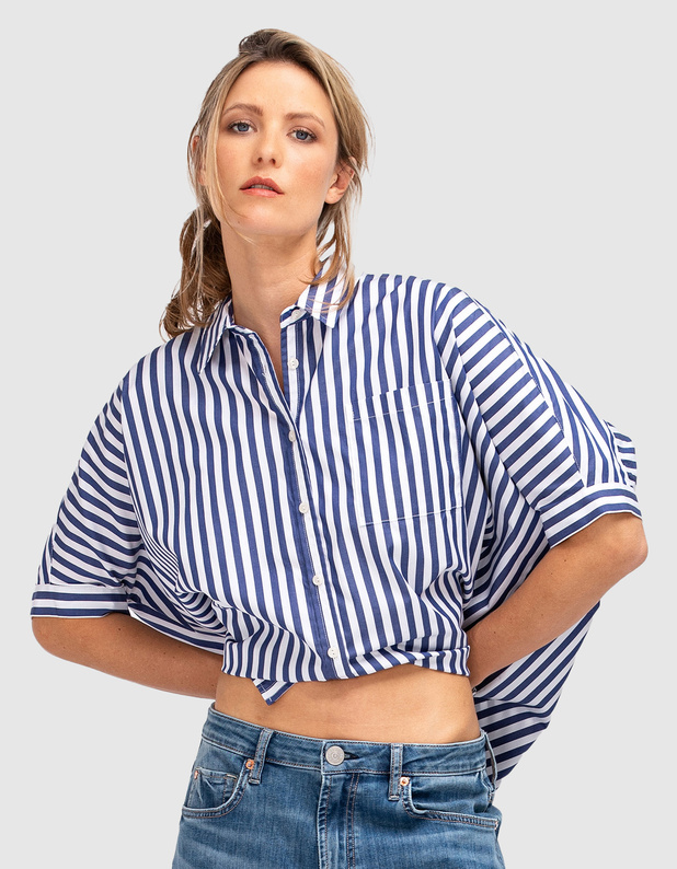 Oversized Block Stripe Blue White von True Religion