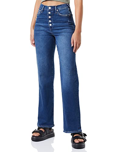 True Religion Bootcut Blue Button Fly Visible von True Religion