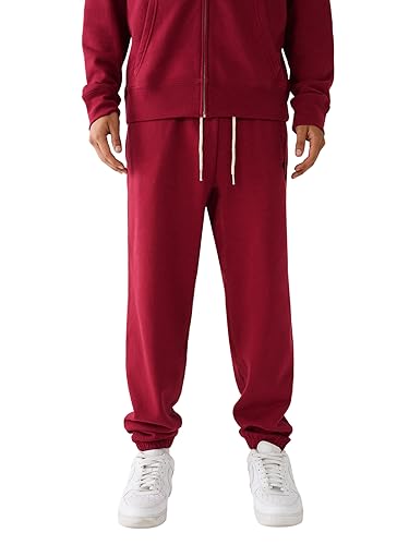 True Religion Brand Jeans Men's Classic Flocked Logo Fleece Jogger, Tibetan Red von True Religion