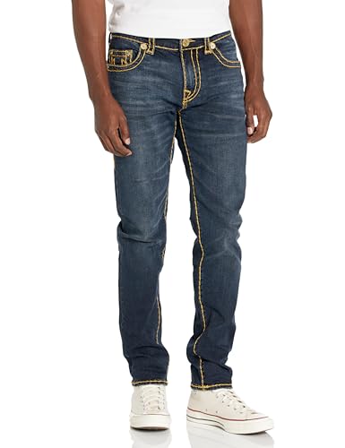 True Religion Brand Jeans Men's Rocco Skinny Super T Jean, Chickory Dark von True Religion