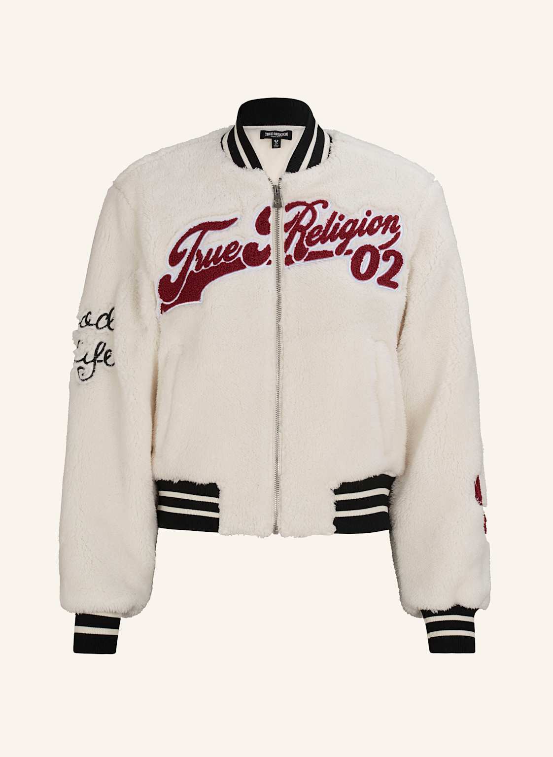 True Religion Collgejacke Chenille Bomber weiss von True Religion