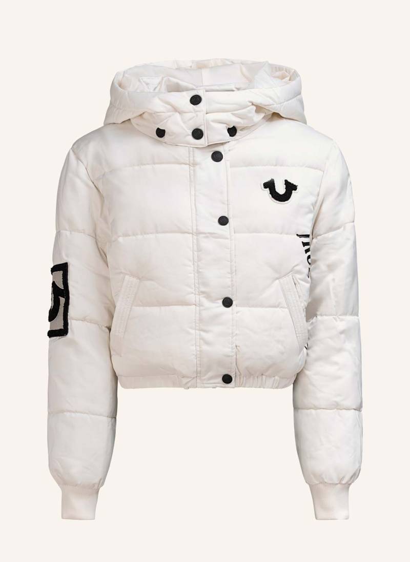 True Religion Cropped-Puffer-Jacke weiss von True Religion