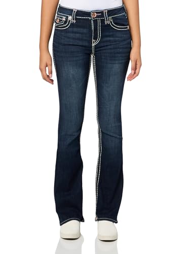 True Religion Damen Becca Mid Rise Boot Flap Super T​ Jeans, Dark Stone Fox, 31 von True Religion