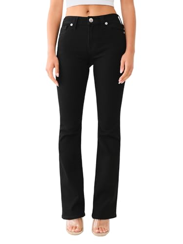 True Religion Damen Becca Mr Boot Jeans, Schwarze Körperspülung, 32 von True Religion