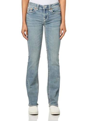 True Religion Damen Billie Mid Rise Straight Super T​ Jeans, Penelope, 27 US von True Religion