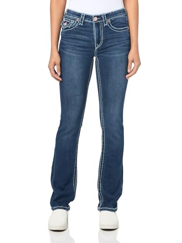 True Religion Damen Billie Mid Rise Straight Super T​ Jeans, Delilah, 32 von True Religion