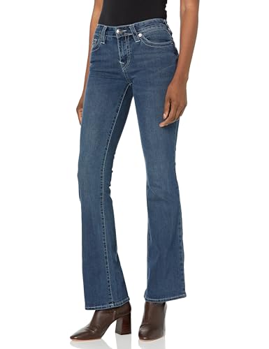 True Religion Damen Damen Becca Bootcut Crystal Back Pocket Jeans, Destination Wash, 25 von True Religion