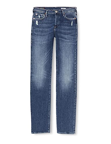 True Religion Damen Highrise Turnup Straight Jeans, Blau (Blue Denim 4646), 27W / 32L von True Religion