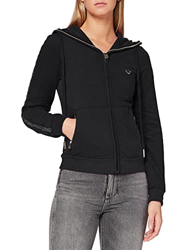 True Religion Damen Hooded JKT Rhinestones Kapuzenpullover, Schwarz (Black 1001), 34 (Herstellergröße: XS) von True Religion