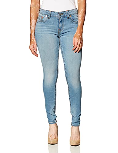 True Religion Damen Jennie Mid Rise Curvy Fit Skinny Ankle Jeans, Himmelslicht von True Religion