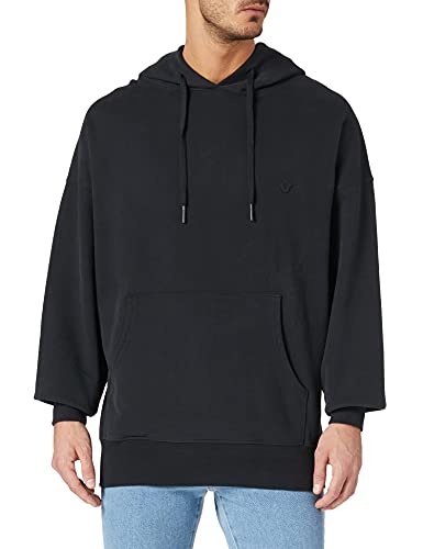 True Religion Damen Oversized Hoody Sweatshirt, Schwarz, XL EU von True Religion