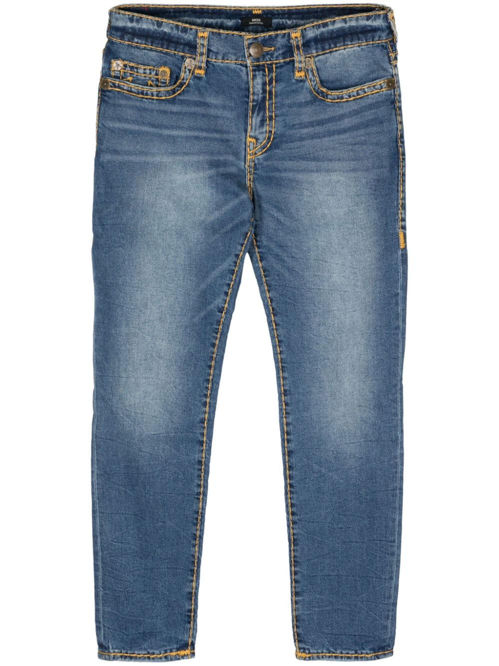 True Religion Halbhohe Rocco Stitch Cropped-Jeans - Blau von True Religion