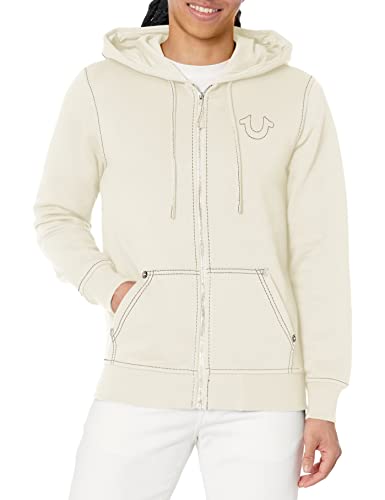 True Religion Herren Big T Zip Up Hoodie Kapuzenpullover, Winterweiß/Kalamata, X-Large von True Religion