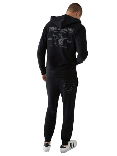 True Religion Herren Capuchontrui met Boeddha-logo Kapuzenpullover, Schwarz, L EU von True Religion