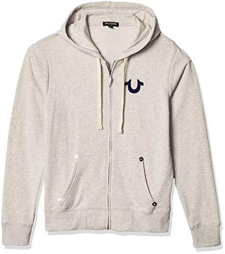 True Religion Herren Buddha Logo Zip Hoodie2 Kapuzenpullover, Hellbeige, Medium von True Religion