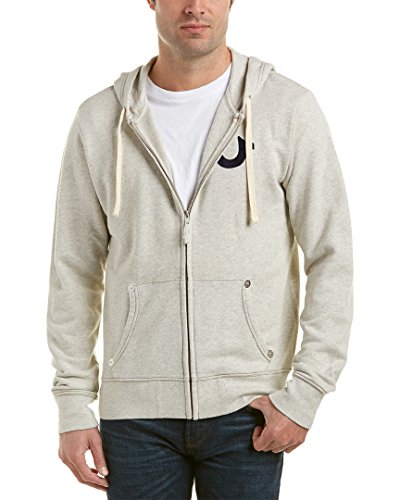 True Religion Herren Buddha Logo Zip Hoodie Sweatshirt Kapuzenpullover, Haferflocken (Oatmeal), X-Large von True Religion