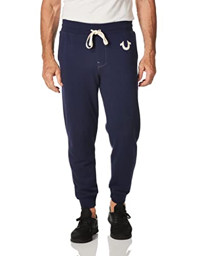 True Religion Herren Jogginghose mit Klassischem Logo Trainingshose, Echtes Marineblau, Mittel von True Religion