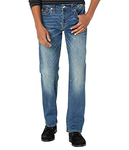 True Religion Herren Gerades Bein Jeans, Faum Baseline, 33W / 34L von True Religion