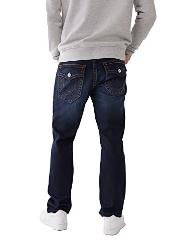 True Religion Herren Ricky Straight Leg Jeans, Dark Wash Muddy Waters, 34W / 32L von True Religion