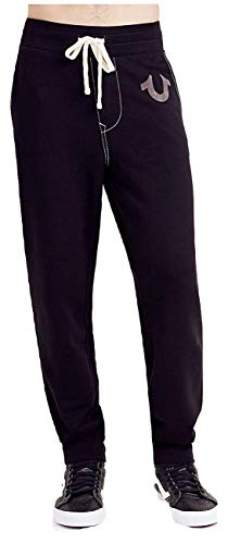 True Religion Herren Jogginghose mit Klassischem Logo Trainingshose, Schwarz, Groß von True Religion