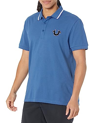 True Religion Herren Kurzärmeliges Jv7-Poloshirt Polohemd, Mattes Marineblau, 3X-Groß von True Religion