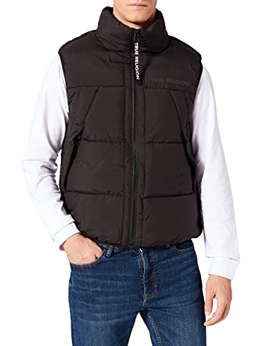 True Religion Herren NO DOWN Vest Daunenweste, Black, M von True Religion