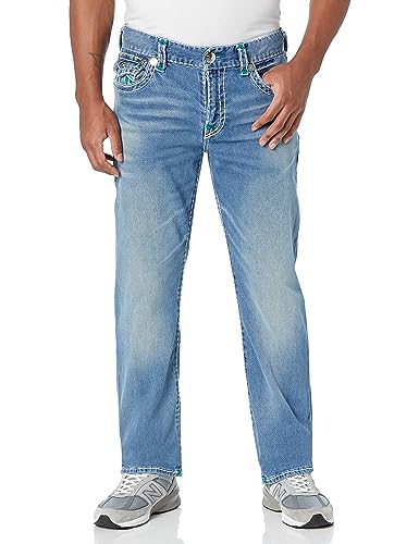 True Religion Herren Ricky Double Raised Super T Flap Straight Jeans, Beach Fire Medium, 46 von True Religion